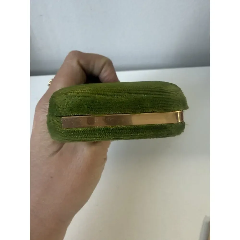 Vintage Chatani Pearls Haskell Long Display Jewelry Box Green Velvet